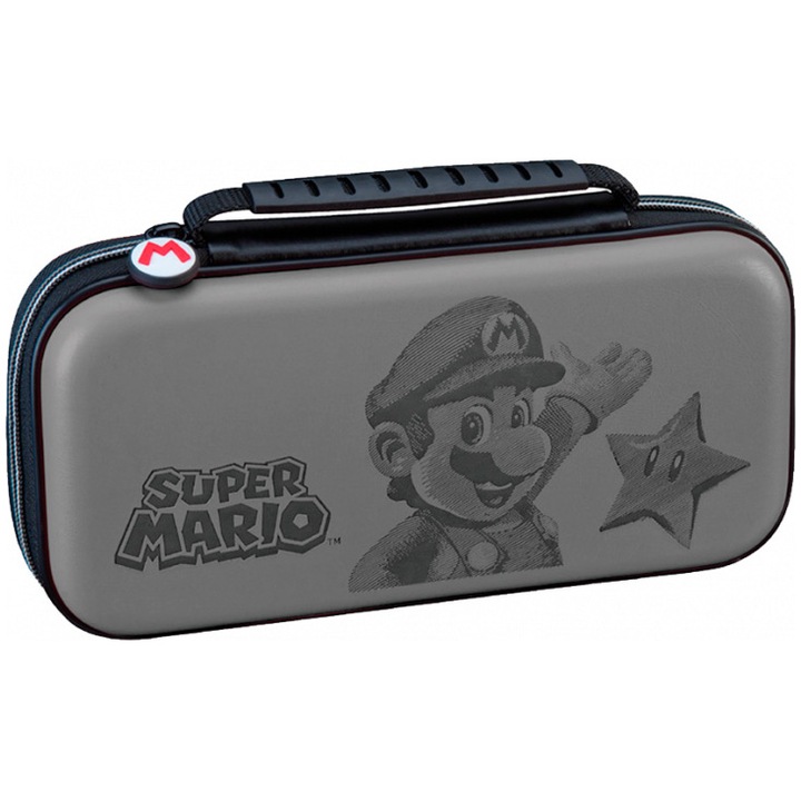 Nacon NNS46G Mario Hordozó- és védőtok, Nintendo Switch, Fekete/Szürke