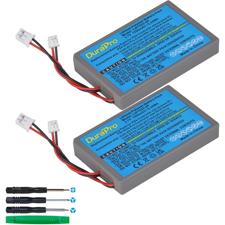 2 db LIP1522 KCR1410 2000 mAh akkumulátor készlet, kompatibilis a Sony Dualshock 4, Playstation 4, PS4 Slim, PS4 Pro, CUH-ZCT2, CUH-ZCT2E, CUH-ZCT1E, CUH-ZCT1U kontrollerekkel