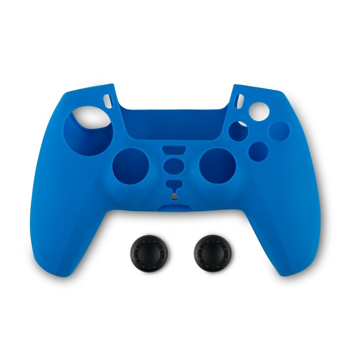 Spartan Gear szilikonos kontroller védő tok és hüvelykujj csúszásgátló, PS5, Kék